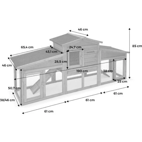 Clapier En Bois ANGORA Pour Lapin Et Autres Rongeurs. 4 Lapins. Cage à Lapin Avec Enclos. Espace Intérieur Et Extérieur. Poulailler 4 Clapier En Bois ANGORA Pour Lapin Et Autres Rongeurs. 4 Lapins. Cage à Lapin Avec Enclos. Espace Intérieur Et Extérieur. Poulailler – Image 4