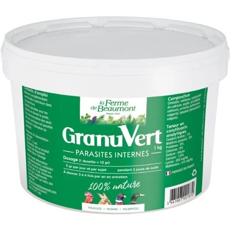 GranuVert 1 Kg Parasites Internes En Granulés Volailles 1 GranuVert 1 Kg Parasites Internes En Granulés Volailles