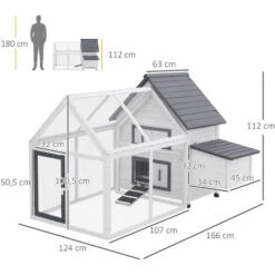 PawHut Poulailler Clapier Modèle Villa Multi-équipée : Rampe, Nichoirs, Perchoirs, Plateau Excrément, 2 Portes Bois Massif Pin Gris Blanc 7 PawHut Poulailler Clapier Modèle Villa Multi-équipée : Rampe, Nichoirs, Perchoirs, Plateau Excrément, 2 Portes Bois Massif Pin Gris Blanc -Trixie || Flamingo Soldes Magasin 11031645 3