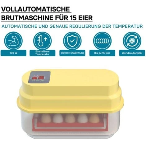 Couveuse Automatique 15 Oeufs Appareil à Couver Incubateur Volaille Eleveurs 2 Couveuse Automatique 15 Oeufs Appareil à Couver Incubateur Volaille Eleveurs – Image 2
