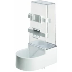 Ferplast Mangeoire FPI 4518 Mangeoire à Oiseaux Pour Eau Et Nourriture Avec Fixation Externe. Variante - Mesures: 11.6 X 13.7 X H 21.2 Cm - Blanc