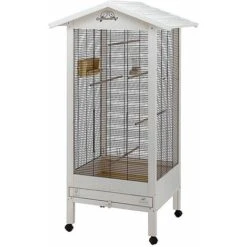 Ferplast HEMMY FERPLAST Volière Cage à Oiseaux HEMMY : Cage En Bois Avec Accessoires Pour Oiseaux.. Variante HEMMY - Mesures: 84.5 X 65.5 X H 165 Cm -