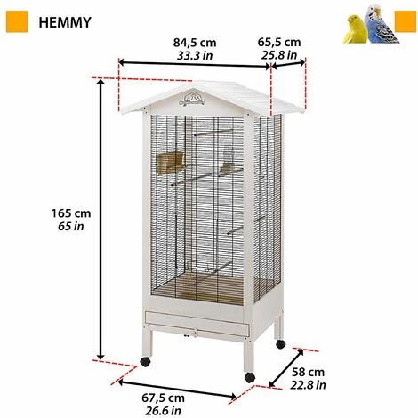 Ferplast HEMMY FERPLAST Volière Cage à Oiseaux HEMMY : Cage En Bois Avec Accessoires Pour Oiseaux.. Variante HEMMY - Mesures: 84.5 X 65.5 X H 165 Cm - 2 Ferplast HEMMY FERPLAST Volière Cage à Oiseaux HEMMY : Cage En Bois Avec Accessoires Pour Oiseaux.. Variante HEMMY - Mesures: 84.5 X 65.5 X H 165 Cm - – Image 2