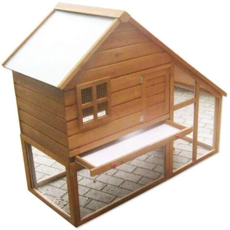 Bc-elec - 5663-0553 Cage Pour Lapin, Clapier En Bois Avec Porte Et Tiroir, 136 X 118 X 61cm 2 Bc-elec - 5663-0553 Cage Pour Lapin, Clapier En Bois Avec Porte Et Tiroir, 136 X 118 X 61cm – Image 2