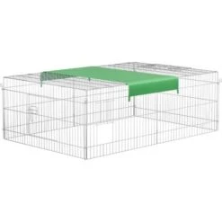 Parc Enclos Petits Animaux Domestiques 216 X 116 X 65 Cm Clôture Protection Solaire Verrouillable