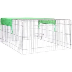 Parc Enclos Petits Animaux Domestiques 144 X 116 X 58 Cm Clôture Protection Solaire Verrouillable