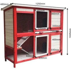 Clapier à Deux Niveaux Et Avec Escalier, Sol Retirable, En Bois, Rouge-blanc 5 Clapier à Deux Niveaux Et Avec Escalier, Sol Retirable, En Bois, Rouge-blanc -Trixie || Flamingo Soldes Magasin 15056292 3