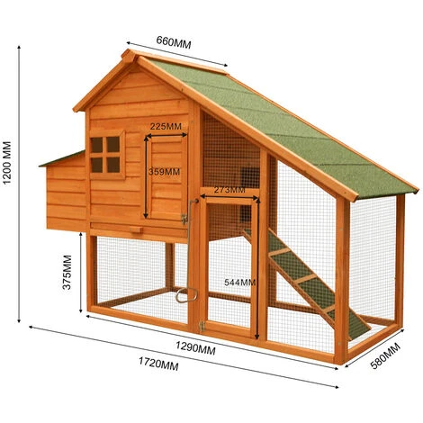 Poulailler Avec Nichoir & Enclos Bois D’épicéa 1720x660x1200 Mm Grillage Bac à Crottes Galvanisé 4 Poulailler Avec Nichoir & Enclos Bois D’épicéa 1720x660x1200 Mm Grillage Bac à Crottes Galvanisé – Image 4