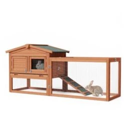 Clapier Pour Lapin XXL Enclos Extérieur Maisonnette Superposée Abri En Bois D'épicéa Toit Goudronné