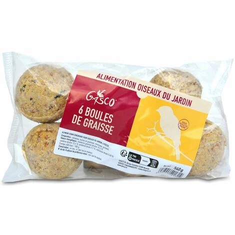 Boules De Graisse Aux Céréales, Pour Oiseaux Du Jardin - Sachet 6 Boules 1 Boules De Graisse Aux Céréales, Pour Oiseaux Du Jardin - Sachet 6 Boules