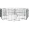 PawHut Parc Enclos Pour Chiens Chiots Animaux Domestiques Diamètre 158 Cm 8 Panneaux 71L X 61H Cm Noir