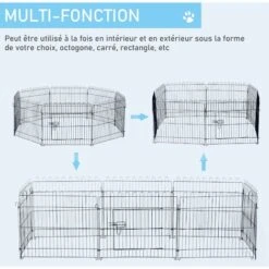 PawHut Parc Enclos Pour Chiens Chiots Animaux Domestiques Diamètre 158 Cm 8 Panneaux 71L X 61H Cm Noir 8 PawHut Parc Enclos Pour Chiens Chiots Animaux Domestiques Diamètre 158 Cm 8 Panneaux 71L X 61H Cm Noir -Trixie || Flamingo Soldes Magasin 17063393 4