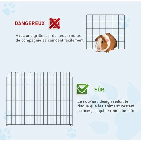 PawHut Parc Enclos Pour Chiens Chiots Animaux Domestiques Diamètre 158 Cm 8 Panneaux 71L X 61H Cm Noir 5 PawHut Parc Enclos Pour Chiens Chiots Animaux Domestiques Diamètre 158 Cm 8 Panneaux 71L X 61H Cm Noir – Image 5