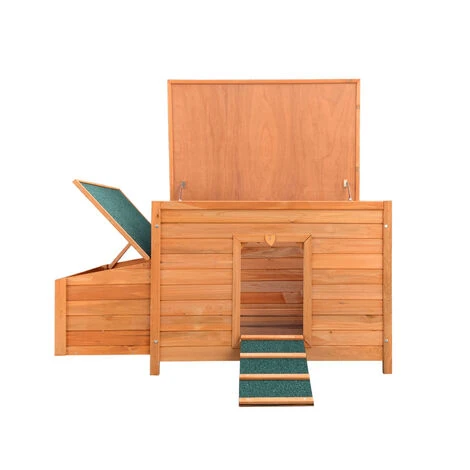 Poulailler Marron Rougeâtre Bois 136x74x70cm Nichoir Bac Amovible Nettoyage Abri Niche Maisonnette 2 Poulailler Marron Rougeâtre Bois 136x74x70cm Nichoir Bac Amovible Nettoyage Abri Niche Maisonnette – Image 2