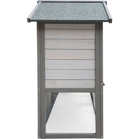 Clapier à Lapins XL Gris Clair 151x66x100cm Bois Cage Rongeurs & Enclos Bac Amovible Nettoyage 4 Clapier à Lapins XL Gris Clair 151x66x100cm Bois Cage Rongeurs & Enclos Bac Amovible Nettoyage – Image 4