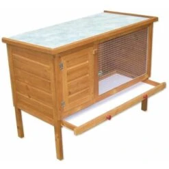 Bc-elec - 5663-1485 Cage Pour Lapins, Clapier En Bois Avec Porte Et Tiroir, 90 X 47 X 70cm