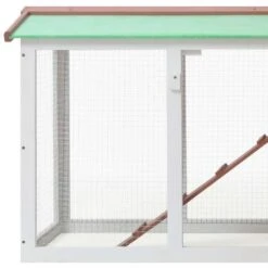 Clapier Large D'extérieur Marron Et Blanc 145x45x85 Cm Bois VidaXL -Trixie || Flamingo Soldes Magasin 18379381 4