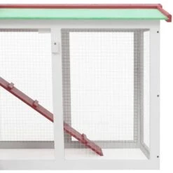 Clapier Large D'extérieur Rouge Et Blanc 145x45x85 Cm Bois VidaXL -Trixie || Flamingo Soldes Magasin 18379382 4