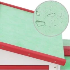 Clapier Large D'extérieur Rouge Et Blanc 145x45x85 Cm Bois VidaXL -Trixie || Flamingo Soldes Magasin 18379382 5