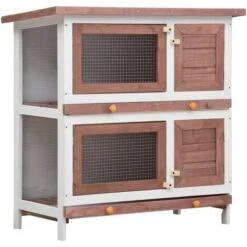 Clapier D'extérieur 4 Portes Marron Bois VidaXL