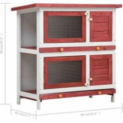 Clapier D'extérieur 4 Portes Rouge Bois VidaXL 7 Clapier D'extérieur 4 Portes Rouge Bois VidaXL -Trixie || Flamingo Soldes Magasin 18425795 3