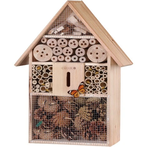 Deuba Hôtel à Insectes XXL En Bois Naturel 48 X 31 X 10 Cm Maisonnette Abri Refuge Pour Abeille Coccinelle Papillon 1 Deuba Hôtel à Insectes XXL En Bois Naturel 48 X 31 X 10 Cm Maisonnette Abri Refuge Pour Abeille Coccinelle Papillon
