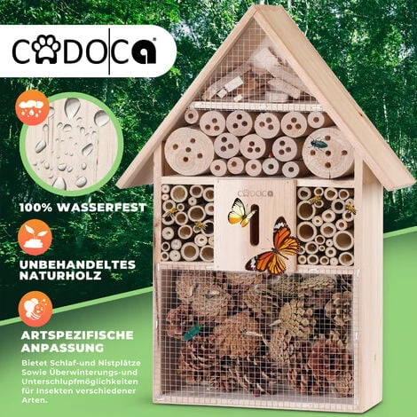 Deuba Hôtel à Insectes XXL En Bois Naturel 48 X 31 X 10 Cm Maisonnette Abri Refuge Pour Abeille Coccinelle Papillon 3 Deuba Hôtel à Insectes XXL En Bois Naturel 48 X 31 X 10 Cm Maisonnette Abri Refuge Pour Abeille Coccinelle Papillon – Image 3