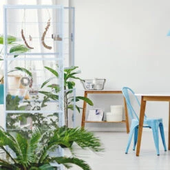 Relaxdays Cage à Oiseaux Avec étagère, Volière à Roulettes, Pinsons, Canaris, 2 Perchoirs, HLP 180x80x50cm, Gris Clair -Trixie || Flamingo Soldes Magasin 18558263 5