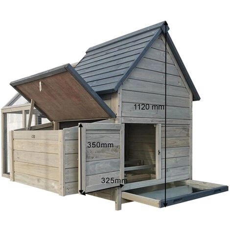 Poulailler Bleu-gris 167x118x112cm Bois Nichoir & Enclos Bac Amovible Nettoyage Abri Basse-cour 5 Poulailler Bleu-gris 167x118x112cm Bois Nichoir & Enclos Bac Amovible Nettoyage Abri Basse-cour – Image 5