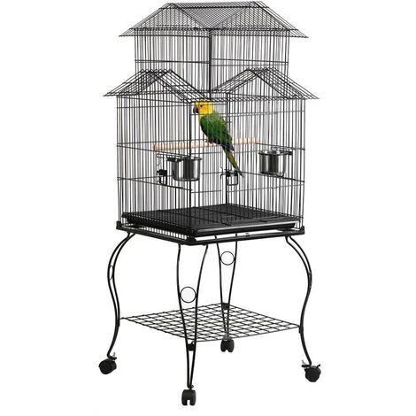 Yaheetech Cage Oiseaux Sur Roulettes Perroquet Canari Exterieur 59 X 59 X 139,5 Cm Avec Support Détachable 1 Yaheetech Cage Oiseaux Sur Roulettes Perroquet Canari Exterieur 59 X 59 X 139,5 Cm Avec Support Détachable
