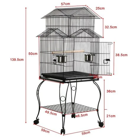 Yaheetech Cage Oiseaux Sur Roulettes Perroquet Canari Exterieur 59 X 59 X 139,5 Cm Avec Support Détachable 5 Yaheetech Cage Oiseaux Sur Roulettes Perroquet Canari Exterieur 59 X 59 X 139,5 Cm Avec Support Détachable – Image 5