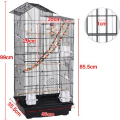 Yaheetech Cage à Oiseaux 46 X 35,5 X 99 Cm Avec 3 Jouets Poignée Portable 4 Mangeoires 3 Perchoirs Cage Pour Perruche Calopsitte Conure Pinson Canaris -Trixie || Flamingo Soldes Magasin 19446369 5