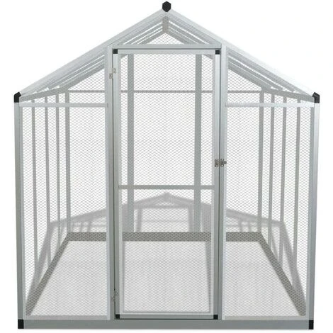 Topdeal Volière D'extérieur Aluminium 178 X 242 X 192 Cm 2 Topdeal Volière D'extérieur Aluminium 178 X 242 X 192 Cm – Image 2