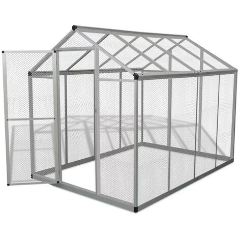 Topdeal Volière D'extérieur Aluminium 178 X 242 X 192 Cm 3 Topdeal Volière D'extérieur Aluminium 178 X 242 X 192 Cm – Image 3