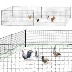 Kit Clôture Filet à Poules 12 M Avec Porte 6 Piquets Double Pointe