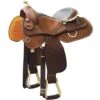 DENVER 17, Brun Clair Naturel: Selle Western De Reining En Cuir Avec Fabrication De Basket-ball Et Déchirures En Cuir Brut