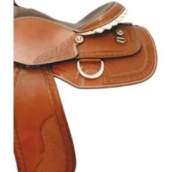 DENVER 17, Brun Clair Naturel: Selle Western De Reining En Cuir Avec Fabrication De Basket-ball Et Déchirures En Cuir Brut -Trixie || Flamingo Soldes Magasin 23819750 3