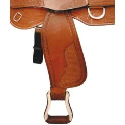 DENVER 17, Brun Clair Naturel: Selle Western De Reining En Cuir Avec Fabrication De Basket-ball Et Déchirures En Cuir Brut -Trixie || Flamingo Soldes Magasin 23819750 4