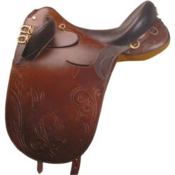 18, Noir: Selle Australienne En Cuir Graissé Complète