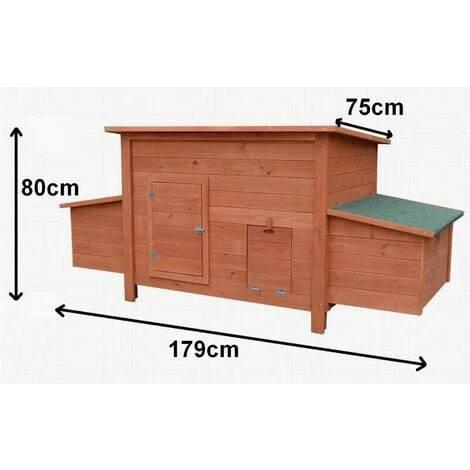 Melko Poulailler XXL 179 X 80 X 75 Cm Poulailler Avec Rampe Et 2 Nichoirs Volières En Bois 5 Melko Poulailler XXL 179 X 80 X 75 Cm Poulailler Avec Rampe Et 2 Nichoirs Volières En Bois – Image 5