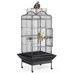 Yaheetech Volière Oiseaux Grande Cage Perroquet Cacatoès Ara Amazone Conure Gris Du Gabon 81 X 77 X 154 Cm Avec Roulettes