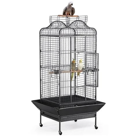 Yaheetech Volière Oiseaux Grande Cage Perroquet Cacatoès Ara Amazone Conure Gris Du Gabon 81 X 77 X 154 Cm Avec Roulettes 1 Yaheetech Volière Oiseaux Grande Cage Perroquet Cacatoès Ara Amazone Conure Gris Du Gabon 81 X 77 X 154 Cm Avec Roulettes