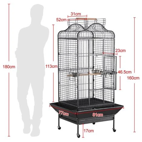 Yaheetech Volière Oiseaux Grande Cage Perroquet Cacatoès Ara Amazone Conure Gris Du Gabon 81 X 77 X 154 Cm Avec Roulettes 3 Yaheetech Volière Oiseaux Grande Cage Perroquet Cacatoès Ara Amazone Conure Gris Du Gabon 81 X 77 X 154 Cm Avec Roulettes – Image 3