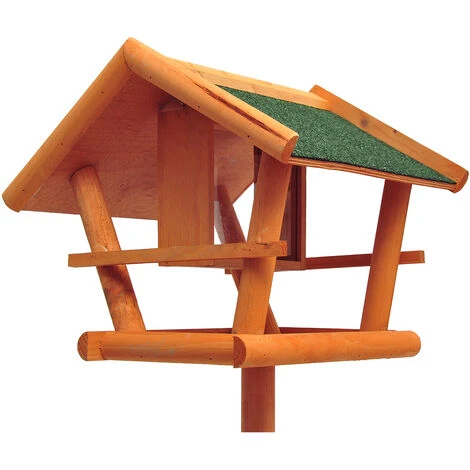 HOMCOM Mangeoire Sur Pied Nichoir A Plateau Station A Oiseaux Bois Pour Exterieur 150cm 3 HOMCOM Mangeoire Sur Pied Nichoir A Plateau Station A Oiseaux Bois Pour Exterieur 150cm – Image 3