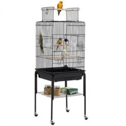 Yaheetech Cage Oiseaux Avec Chariot Détachable Sur Roulettes Cage Pour Conure Soleil Conure De Molina Conure Jandaya Avec 2 Mangeoires 3 Perchoirs