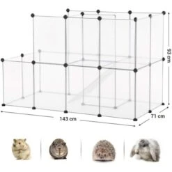 Songmics Parc Pour Cochons D'Inde, Avec Échelle, Enclos, Clôture Modulaire, En Plastique, Pour Hamsters, Lapin, Petits Animaux, Transparent LPC03W -Trixie || Flamingo Soldes Magasin 27184610 4