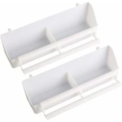 LITZEE Mangeoire Oiseaux Cage Interieur Exterieur Mangeoire à Oiseaux Abreuvoir Oiseau Cage Mangeoire Pour Oiseaux En Plastique Parrot Nourriture Eau Bol Pour Perroquet Pigeons Blanc 2 Pièces