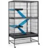 Yaheetech Grande Cage Pour Rongeur 4 Niveaux, Cage Pour Furets/écureuils/Chinchillas Noir 78x51x137cm