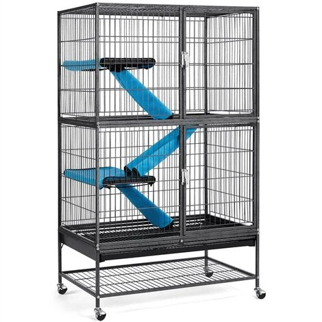 Yaheetech Grande Cage Pour Rongeur 4 Niveaux, Cage Pour Furets/écureuils/Chinchillas Noir 78x51x137cm 1 Yaheetech Grande Cage Pour Rongeur 4 Niveaux, Cage Pour Furets/écureuils/Chinchillas Noir 78x51x137cm