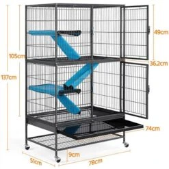 Yaheetech Grande Cage Pour Rongeur 4 Niveaux, Cage Pour Furets/écureuils/Chinchillas Noir 78x51x137cm 7 Yaheetech Grande Cage Pour Rongeur 4 Niveaux, Cage Pour Furets/écureuils/Chinchillas Noir 78x51x137cm -Trixie || Flamingo Soldes Magasin 28274938 3